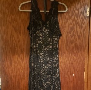 Long lace black dress